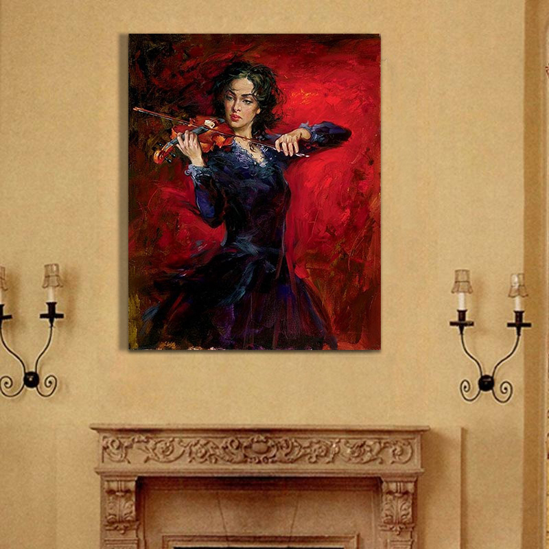 violin player oil painting hand painted painting oil painting on canvas oil painting for home decor wall decor