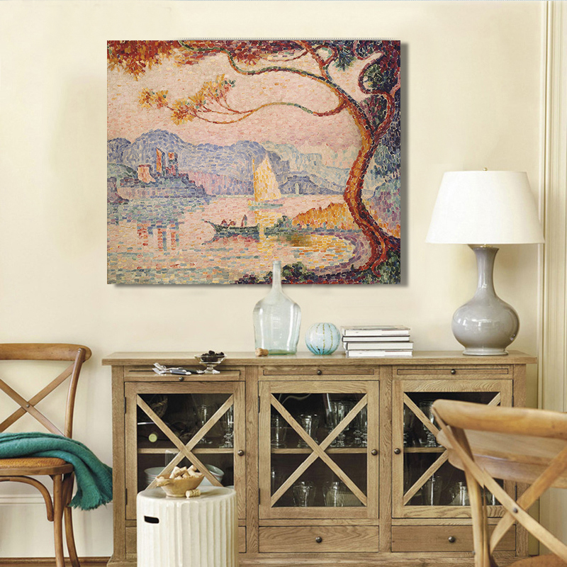 whole boat and tree hand painted painting oil painting on canvas home decorative art picture