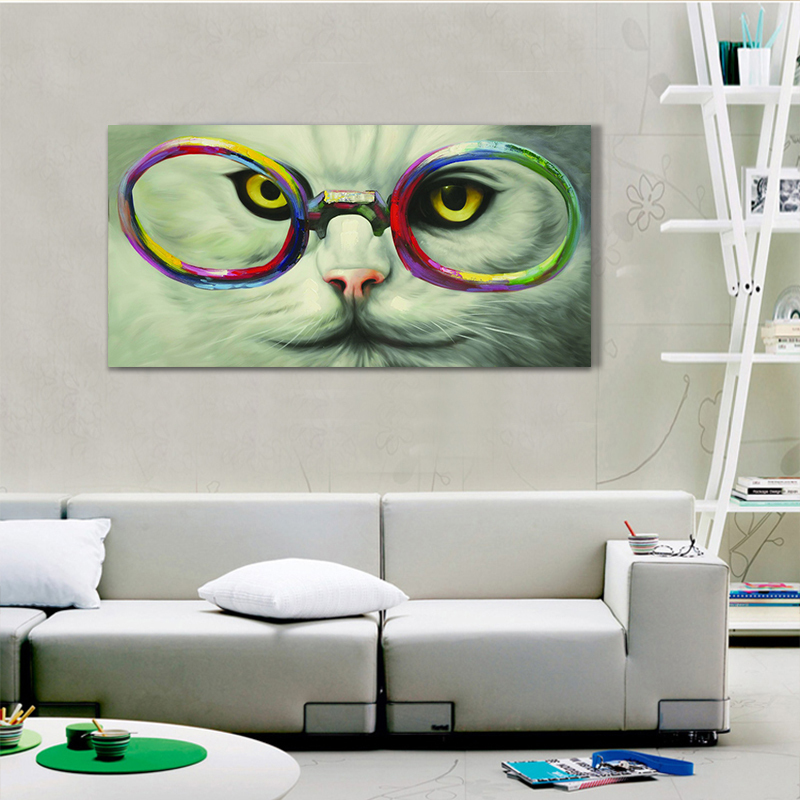 whole cartoon cat abstract oil painting printed painting oil painting on canvas painting canvas wall art picture
