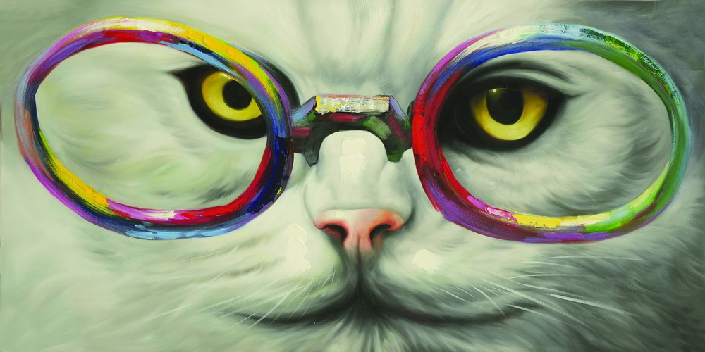 whole cartoon cat abstract oil painting printed painting oil painting on canvas painting canvas wall art picture