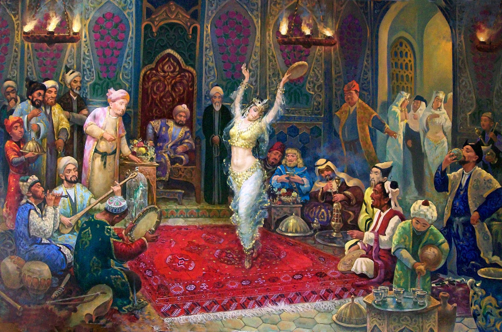 whole medieval europe banquet oil painting handed-painted oil painting on canvas oil painting for home decor wall decor