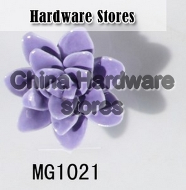 new design hand made blue flower ceramic knobs handles cabinet pull kitchen cupboard knob kids drawer knobs MG1021