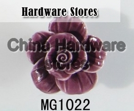 new design hand made fuschia flower ceramic knobs handles cabinet pull kitchen cupboard knob kids drawer knobs MG1022