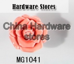 new design shaped popular pink flower ceramic knob handles cabinet pull kitchen cupboard knob kids drawer dresser knobs MG1041