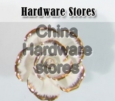 new design white ceramic flower knobs with gold edge cabinet pull kitchen cupboard knob kids drawer knobs MG2015