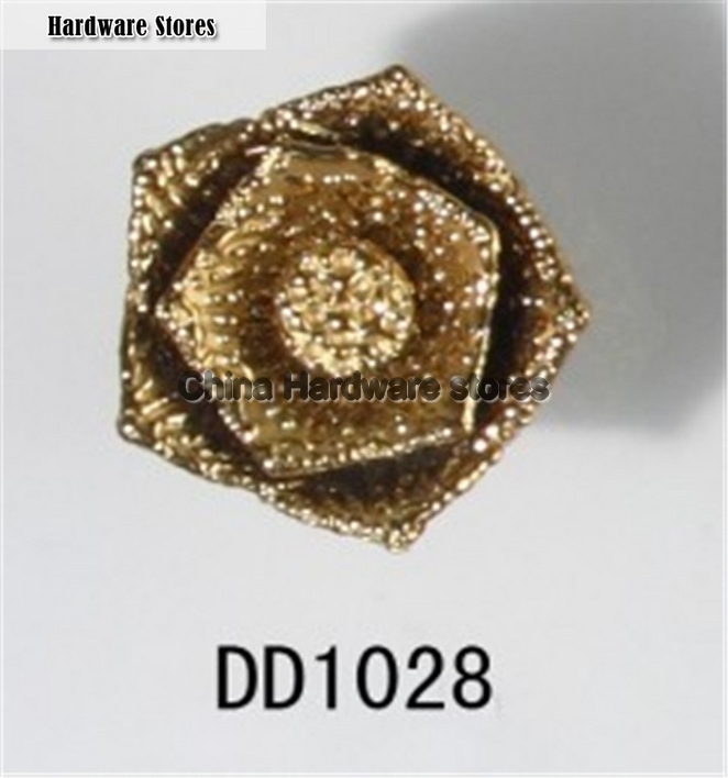 new flower ceramic knob gold plated antique furniture knob wardrobe cupboard knobs drawer dresser knobs cabinet pulls DD1028