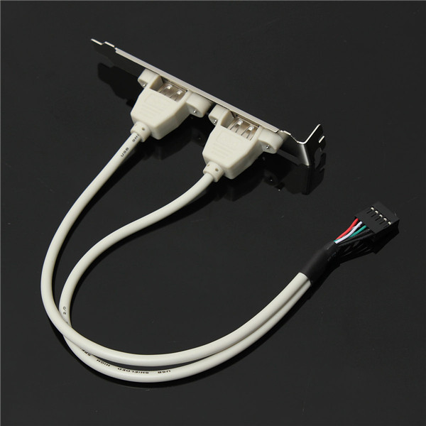 2 port usb 2.0 rear panel shielded high speed cable header bracket motherboard