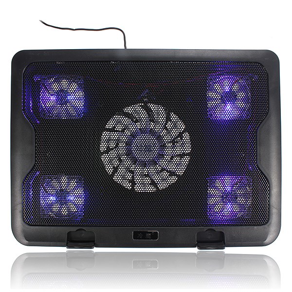 brand 2014 new usb 5 fans blue led laptop notebook 7 17 cooling fan stand cooler pads