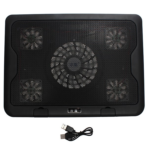 brand 2014 new usb 5 fans blue led laptop notebook 7 17 cooling fan stand cooler pads