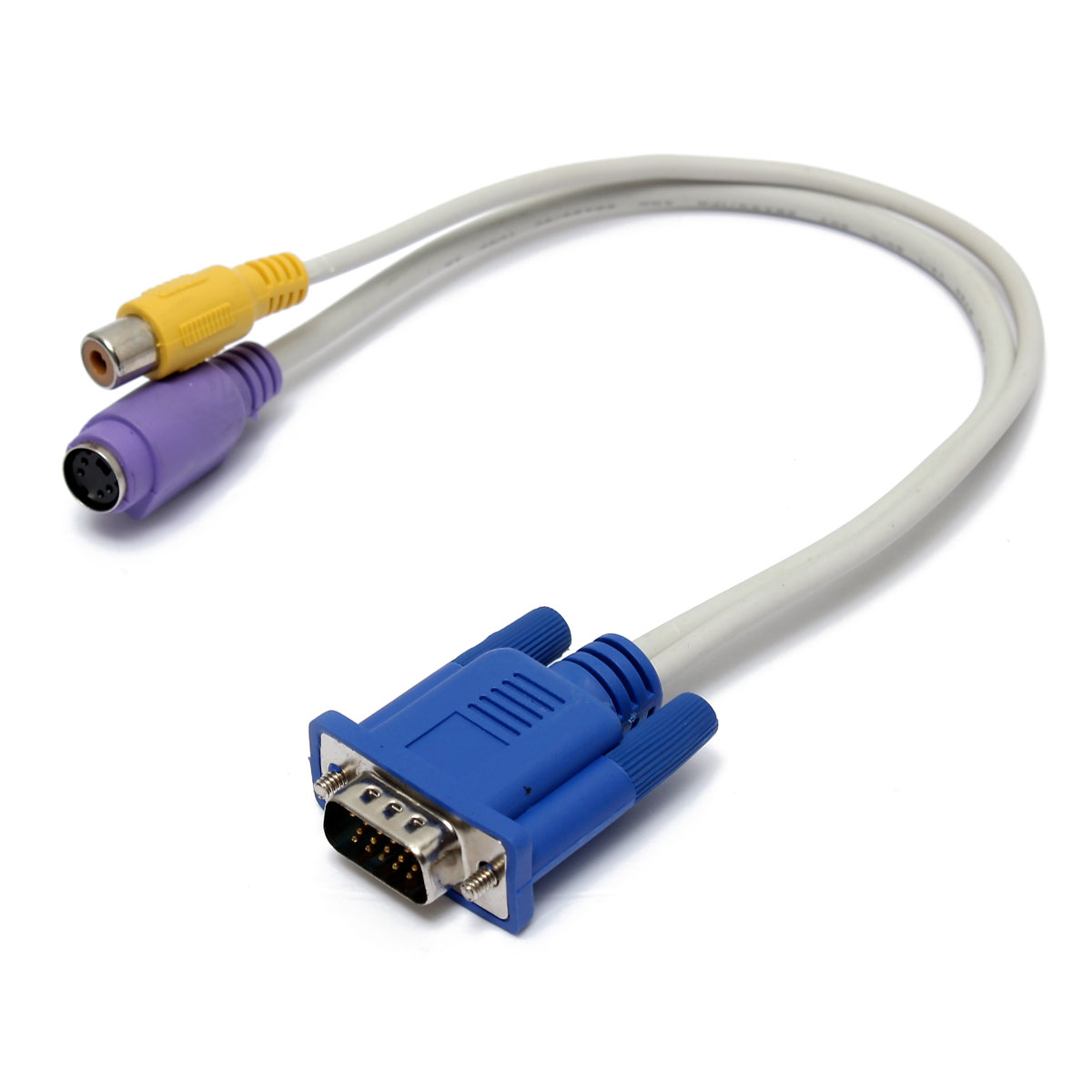 new 24cm vga svga to s-video rca composit converter adapter cable for tv pc laptop new 24cm vga svga to s-video rca composit converter adapter cable for tv pc laptop