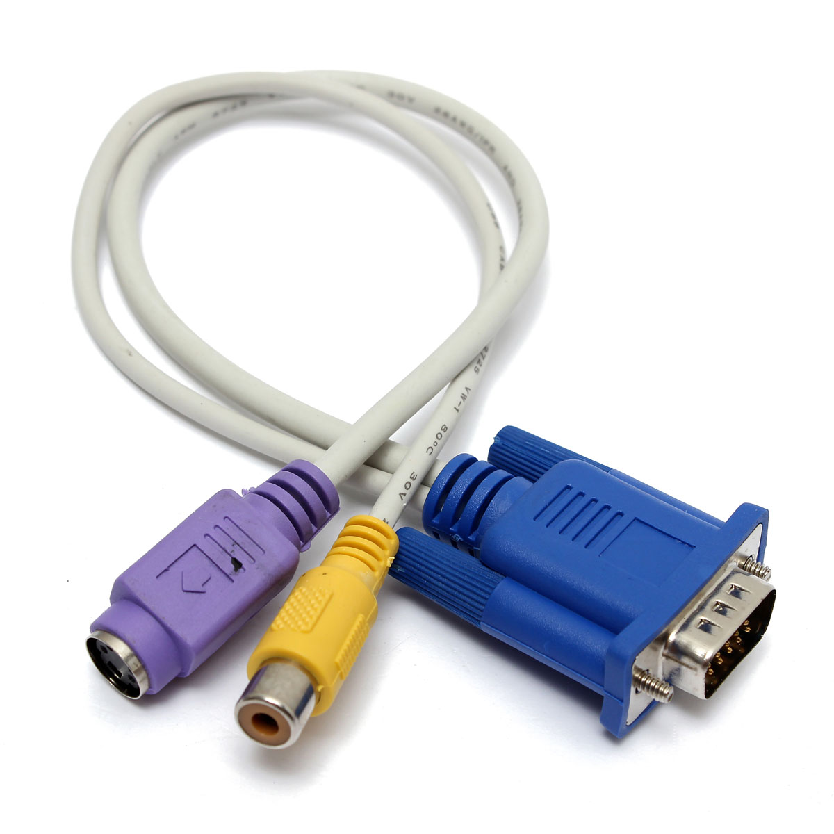 new 24cm vga svga to s-video rca composit converter adapter cable for tv pc laptop