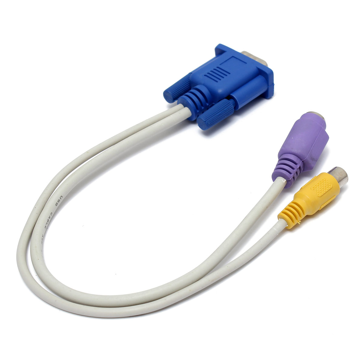 new 24cm vga svga to s-video rca composit converter adapter cable for tv pc laptop
