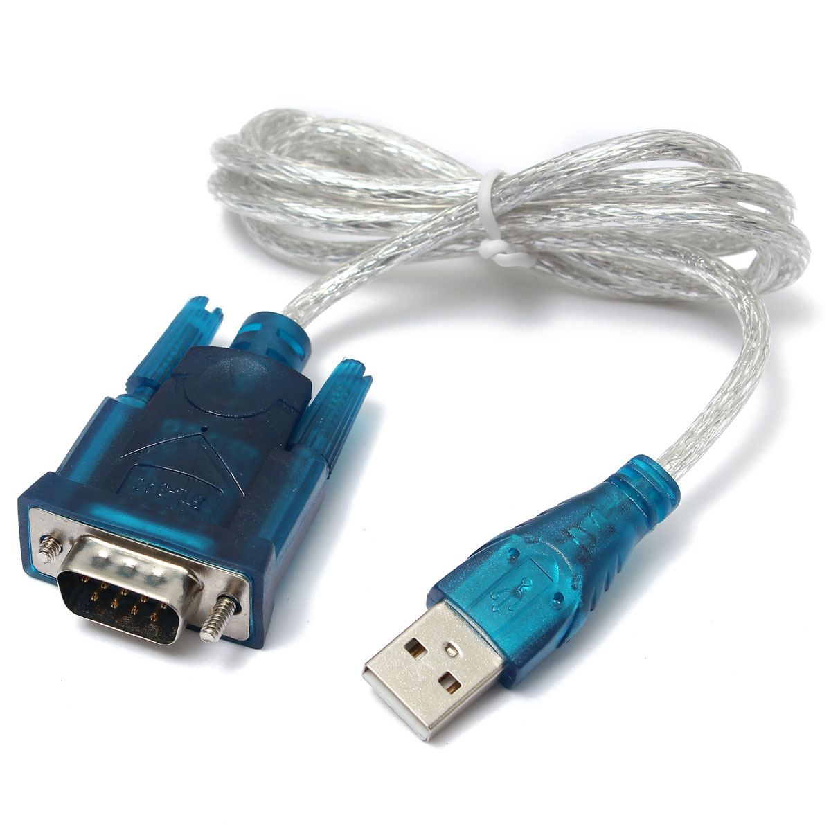 new 3.5ft translucent usb to rs232 serial 9 pin db9 com port converter cable adapter