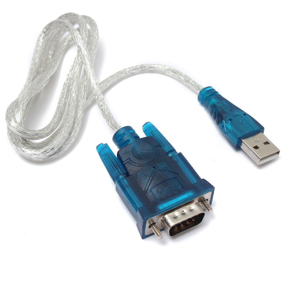 new 3.5ft translucent usb to rs232 serial 9 pin db9 com port converter cable adapter