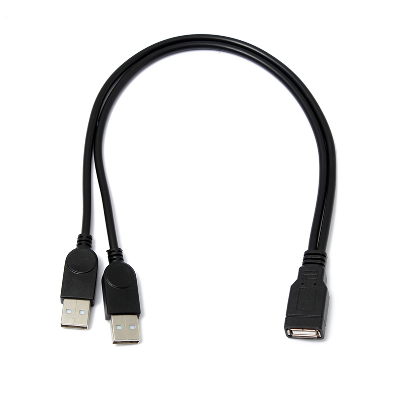new 36cm/1.2ft usb 2.0 female a to dual a male data sync power charger y cable