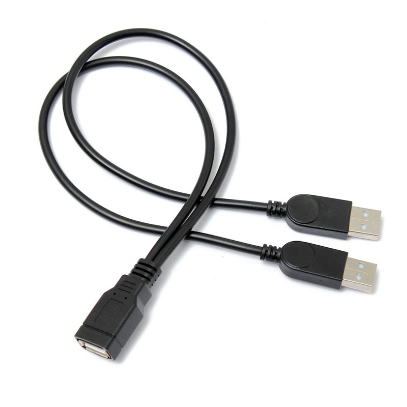 new 36cm/1.2ft usb 2.0 female a to dual a male data sync power charger y cable