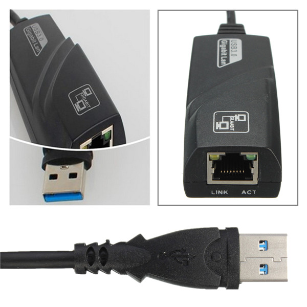 new high speed usb 3.0 10/100/1000mbps gigabit ethernet rj45 external wired network card lan adapter