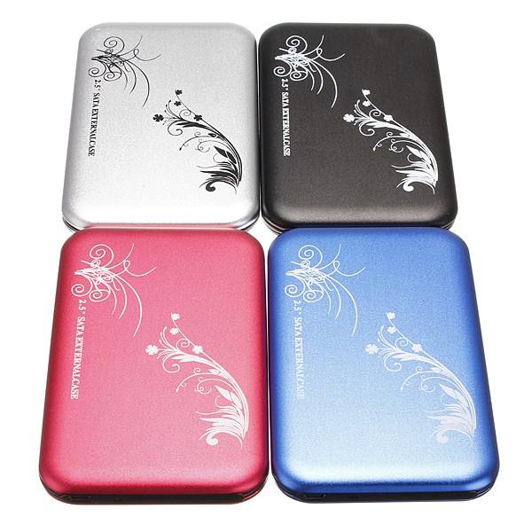 new portable slim enclosure flower usb 2.0 2.5" sata hdd laptop desktop hard drive disk case box enclosure external