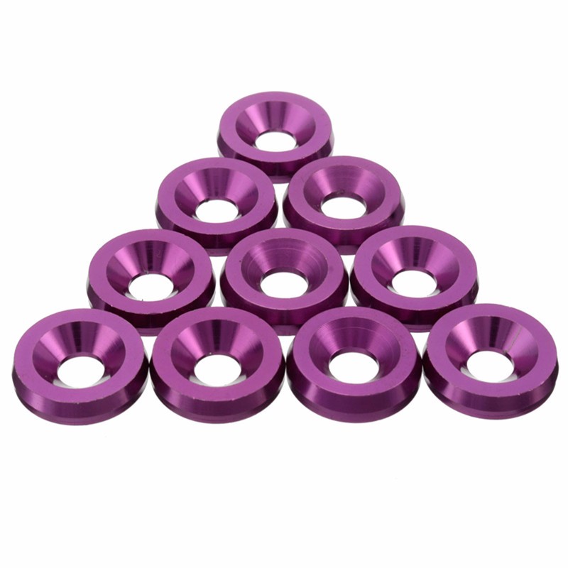 10 pcs m6 x 20mm aluminum alloy bumper washers purple engine concave screws plate bowls kits tools 10 pcs m6 x 20mm aluminum alloy bumper washers purple engine concave screws plate bowls kits tools