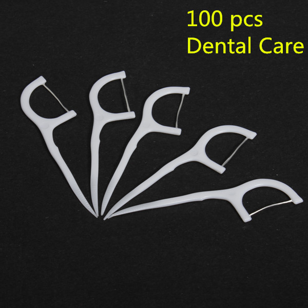 100pcs/pack dental floss flossers pick teeth toothpick stick oral care health clean 100pcs/pack dental floss flossers pick teeth toothpick stick oral care health clean