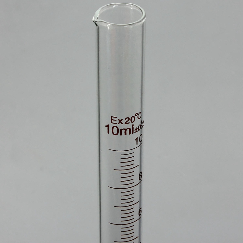 10ml profession graduated glass measuring cylinder chemistry lab spout measure