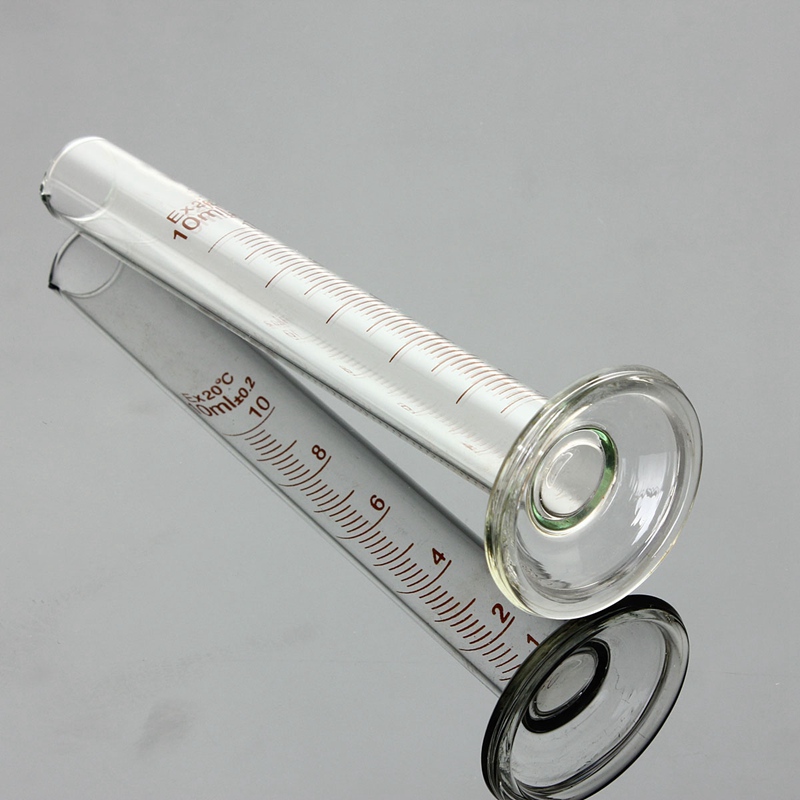 10ml profession graduated glass measuring cylinder chemistry lab spout measure