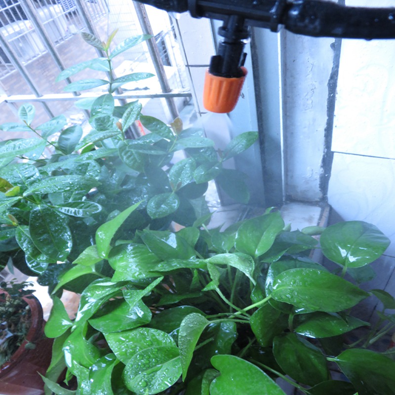 10pcs agricultural garden plastic mist nozzle orange flower misting atomizing sprinkler nozzles tee sprayer greenhouse