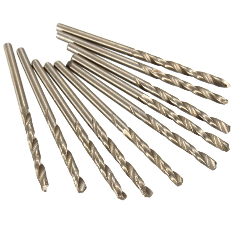 10pcs multi-standards stainless steel package tool hss high speed straight shank drilling twist drill bit set 0.4-2.7mm