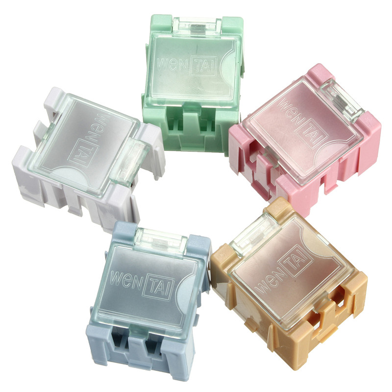 10pcs smt smd electronic components parts box cases patch laboratory storage box plastic five color