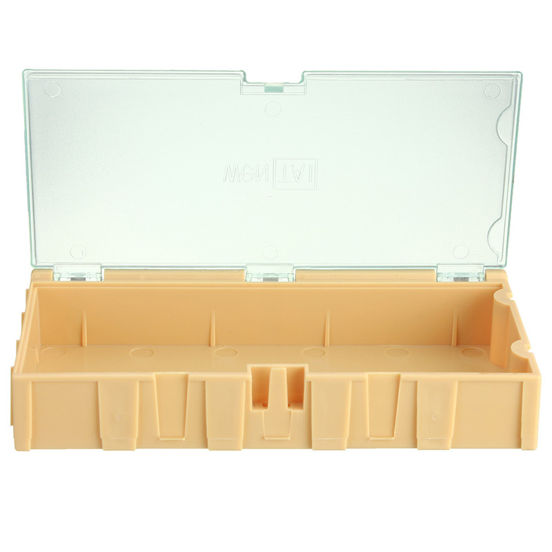 10pcs whole yellow kit smt smd components boxes electronic laboratory storage box storage case 125x63x21.5mm