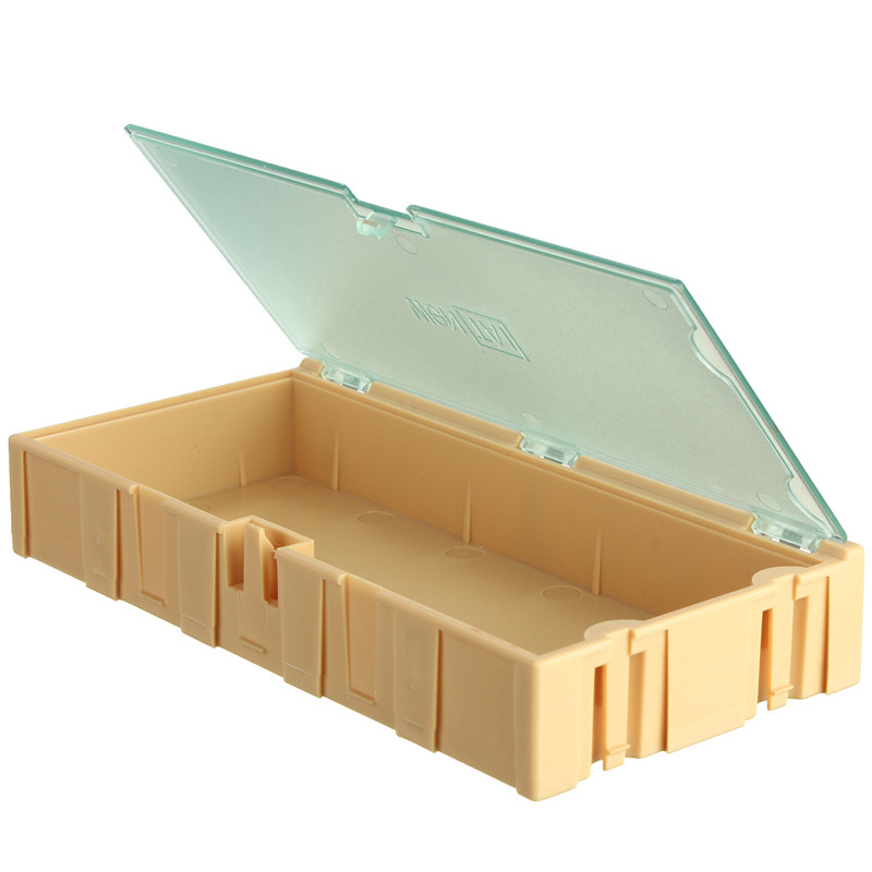 10pcs whole yellow kit smt smd components boxes electronic laboratory storage box storage case 125x63x21.5mm