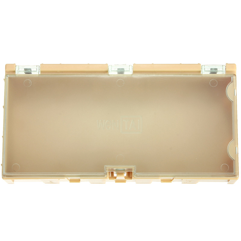 10pcs whole yellow kit smt smd components boxes electronic laboratory storage box storage case 125x63x21.5mm