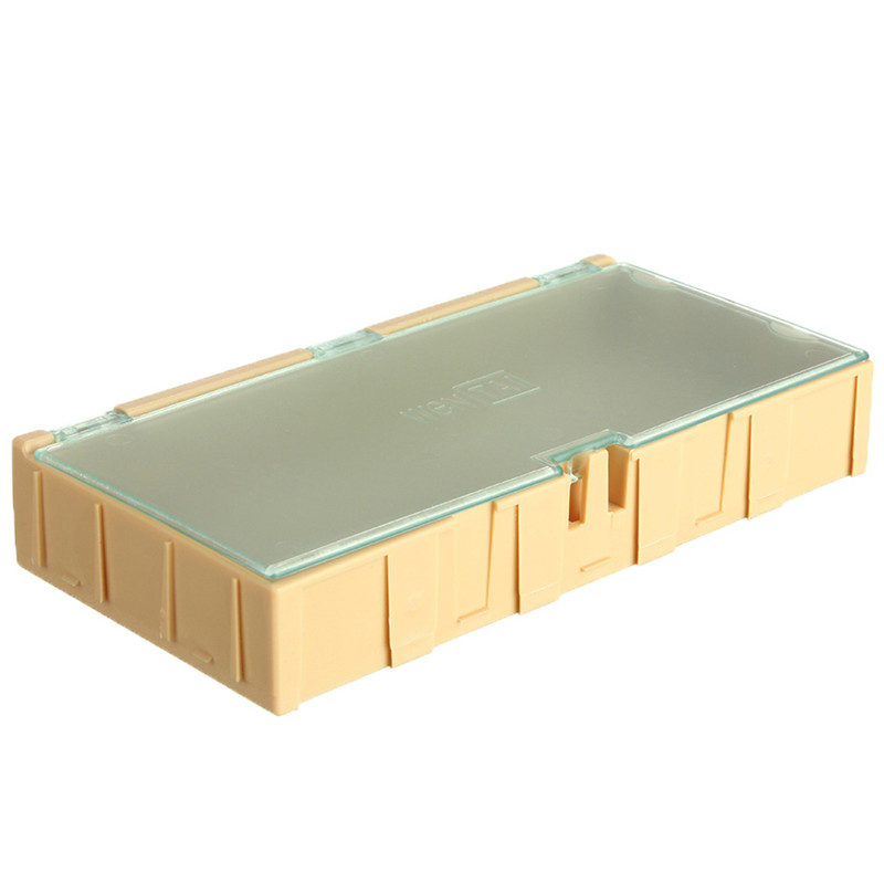 10pcs whole yellow kit smt smd components boxes electronic laboratory storage box storage case 125x63x21.5mm