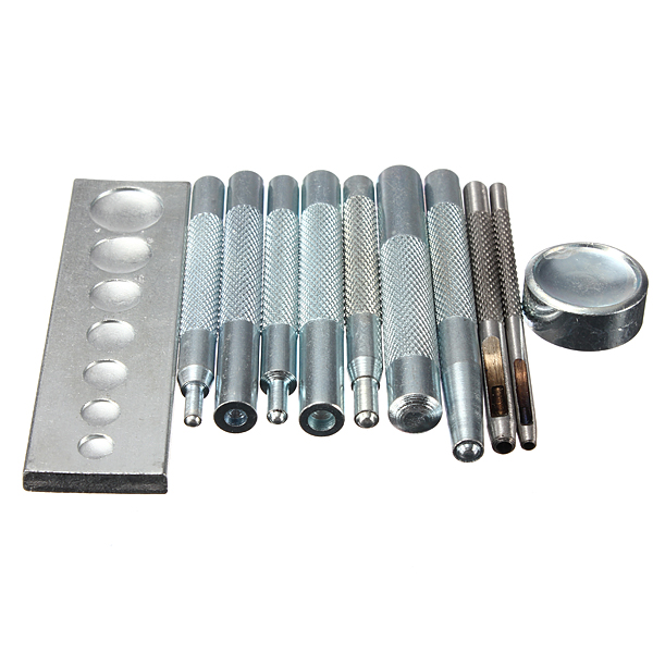 11pcs/set metal craftool die punch snap rivet tools setter base kit set diy leather craft tool 11pcs/set metal craftool die punch snap rivet tools setter base kit set diy leather craft tool