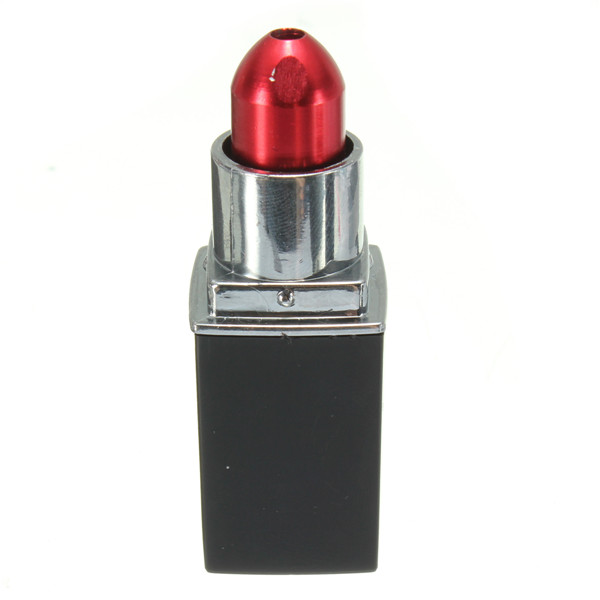 1pc red lipstick portable smoking pipes metal tobacco weed pipe magic novelty gift for men/women hookah grinder