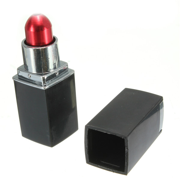 1pc red lipstick portable smoking pipes metal tobacco weed pipe magic novelty gift for men/women hookah grinder