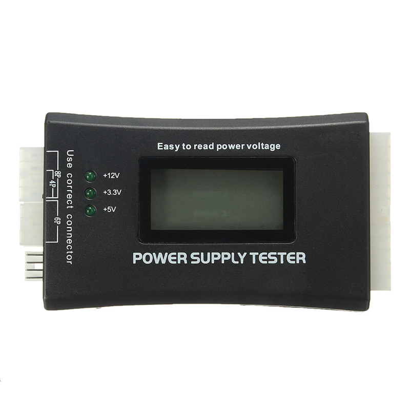 20/24 pin atx btx itx hdd cdrom sata pc computer lcd display screen digital power supply diagnostic tester