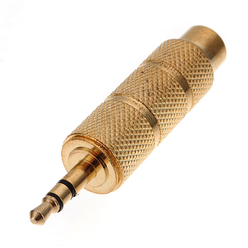 2015 5pcs/lot 3.5mm 1/8 male to 6.5mm 1/4 female stereo av audio adapter converter plug