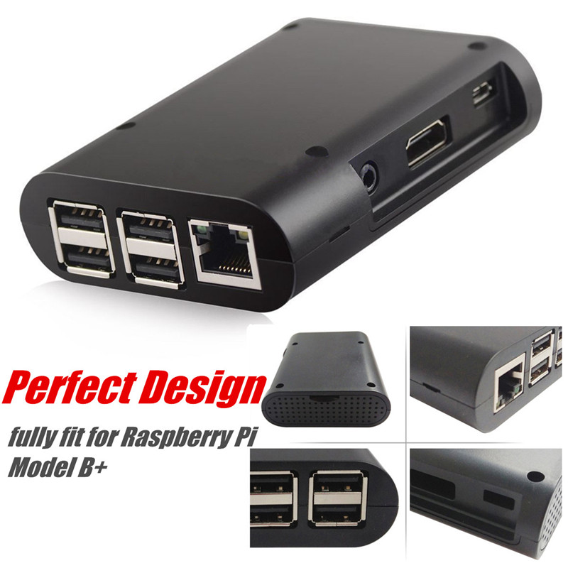2015 case black cover shell enclosure black box for raspberry pi model b+ (plus)