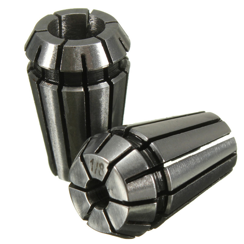 2015 high standard 1/4" 1/8" er11 clamp spring precision collet set cnc milling lathe chuck hand inspected tool