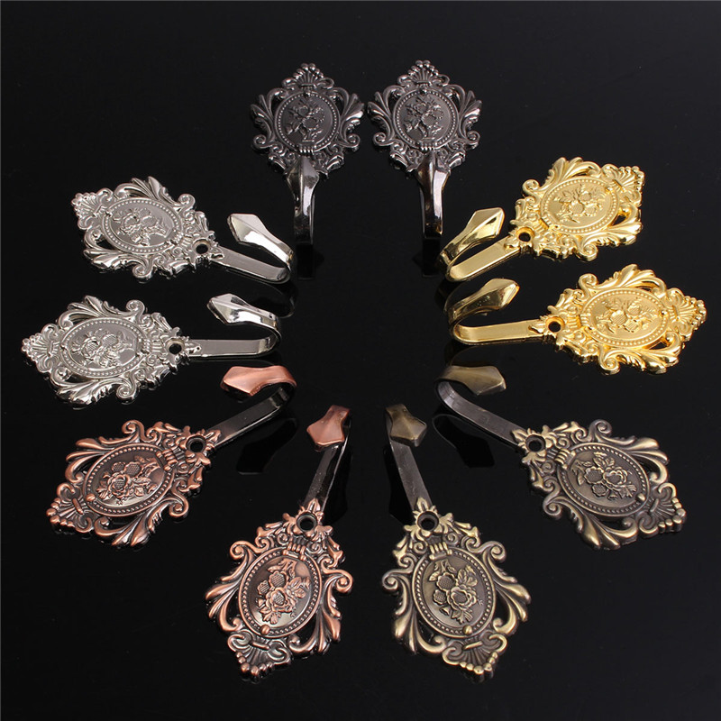 2015 new arrival 2pcs/set sunflower carved zinc alloy curtain drapery tiebacks for window tassels hooks holder
