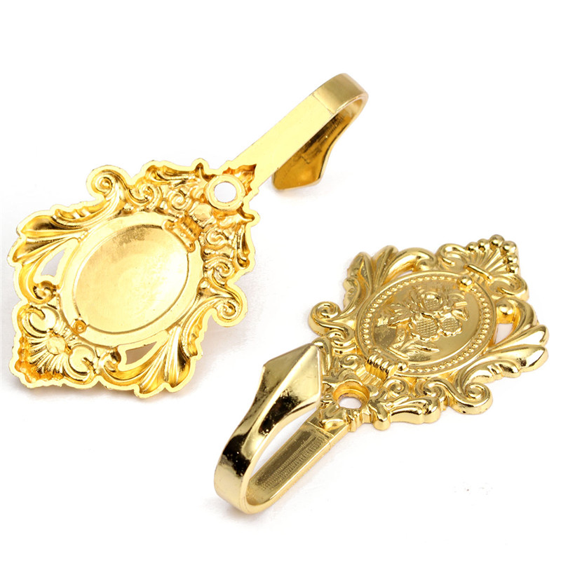2015 new arrival 2pcs/set sunflower carved zinc alloy curtain drapery tiebacks for window tassels hooks holder