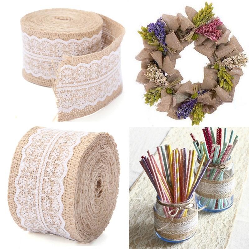 2015 new arrival 5m vintage natural jute burlap hessian ribbon lace trim table wedding decor 2015 new arrival 5m vintage natural jute burlap hessian ribbon lace trim table wedding decor