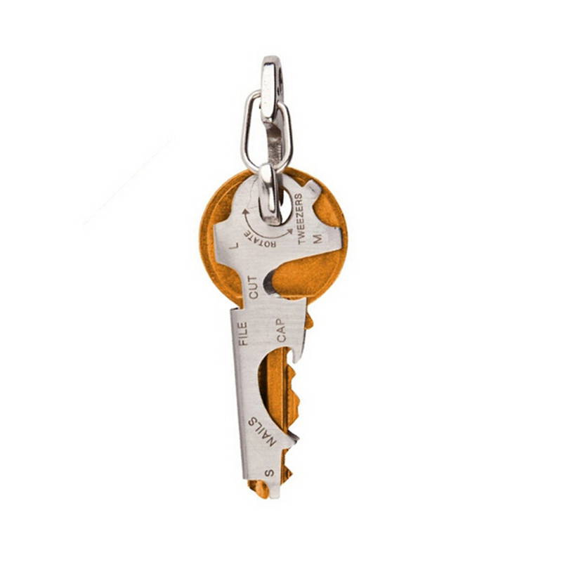 2015 new arrival 8 in 1 stainless key ring hanging buckle multifunctional tool outdoor survive