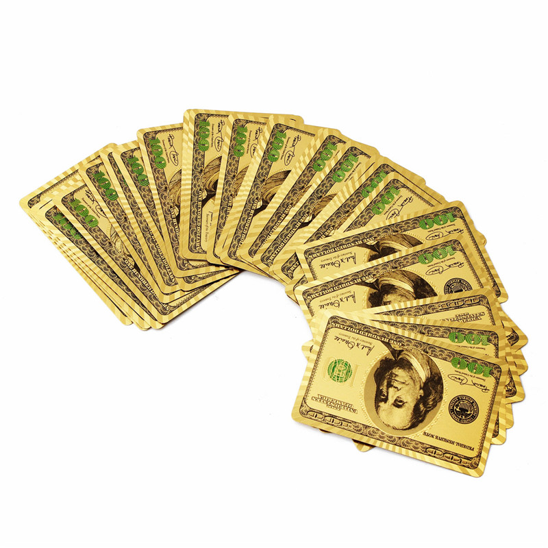 2015 new arrival poker 24k gold playing cards - bridge size - regular index