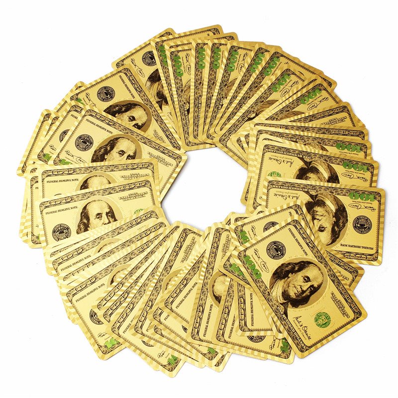 2015 new arrival poker 24k gold playing cards - bridge size - regular index