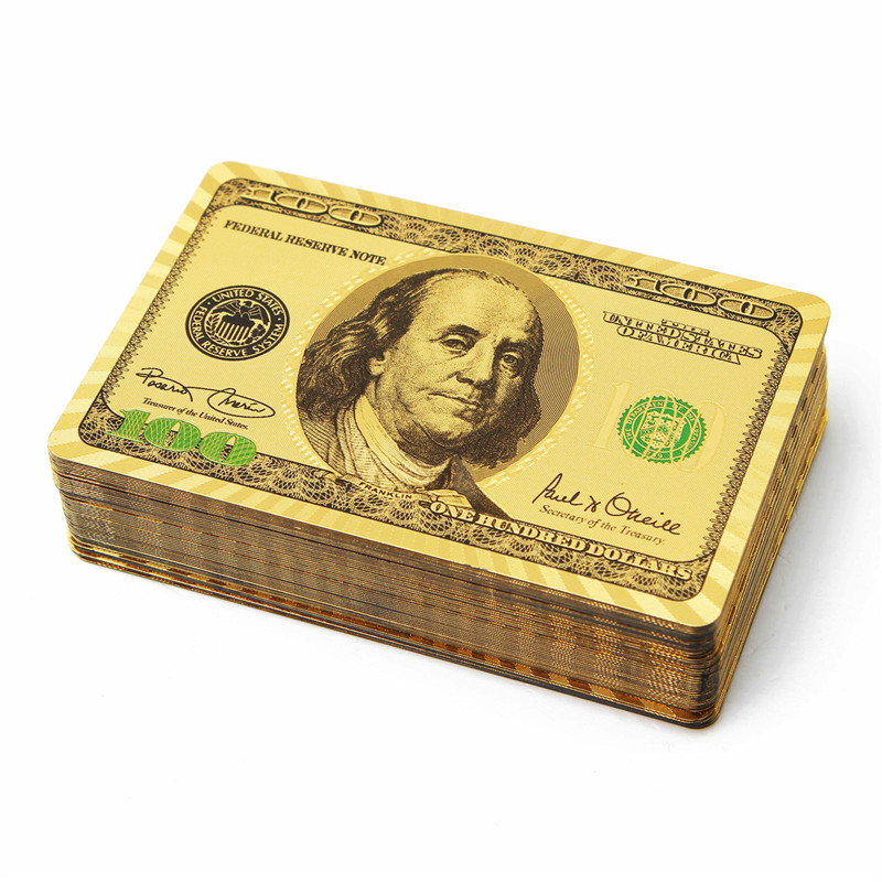 2015 new arrival poker 24k gold playing cards - bridge size - regular index