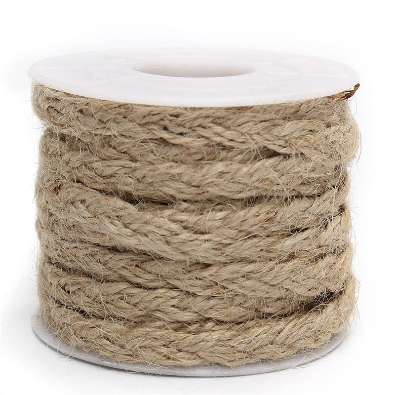 2015 new stylish 5m natural hessian jute twine rope burlap ribbon diy craft vintage wedding party decor