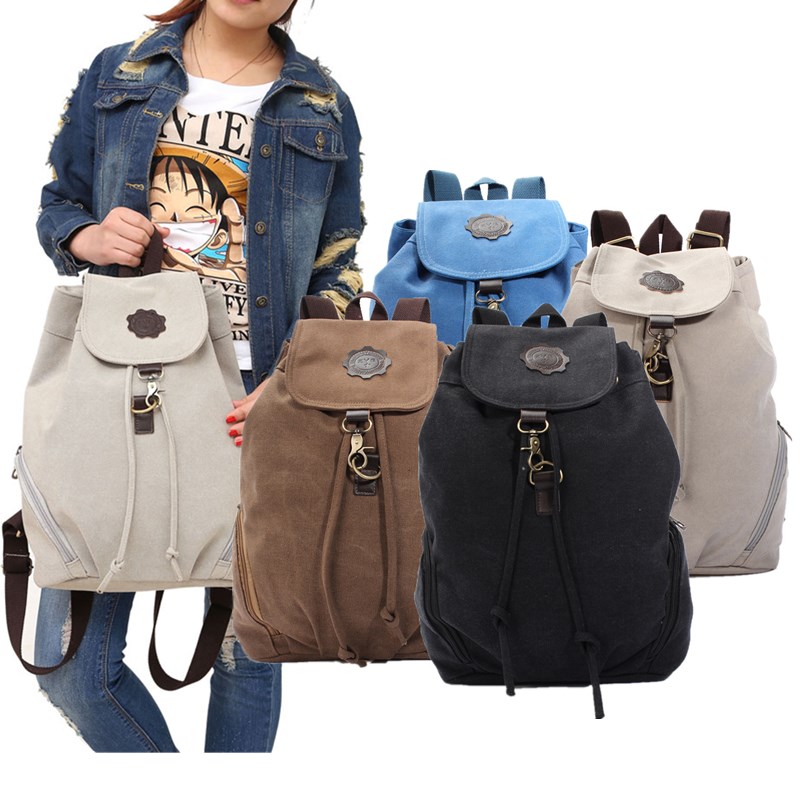 2015 new stylish retro vintage canvas travel satchel shoulder bag schoolbag backpack student retro rucksack student