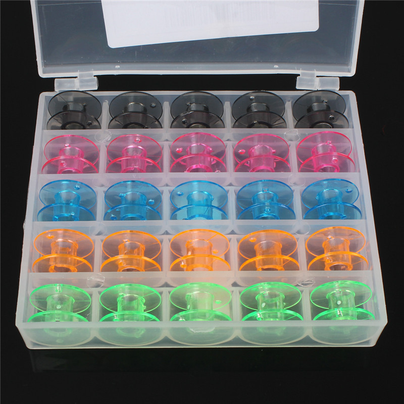 2015 newest 25 empty clear colorful storage bobbin case box spool for brother babylock singer sewing machine 2015 newest 25 empty clear colorful storage bobbin case box spool for brother babylock singer sewing machine